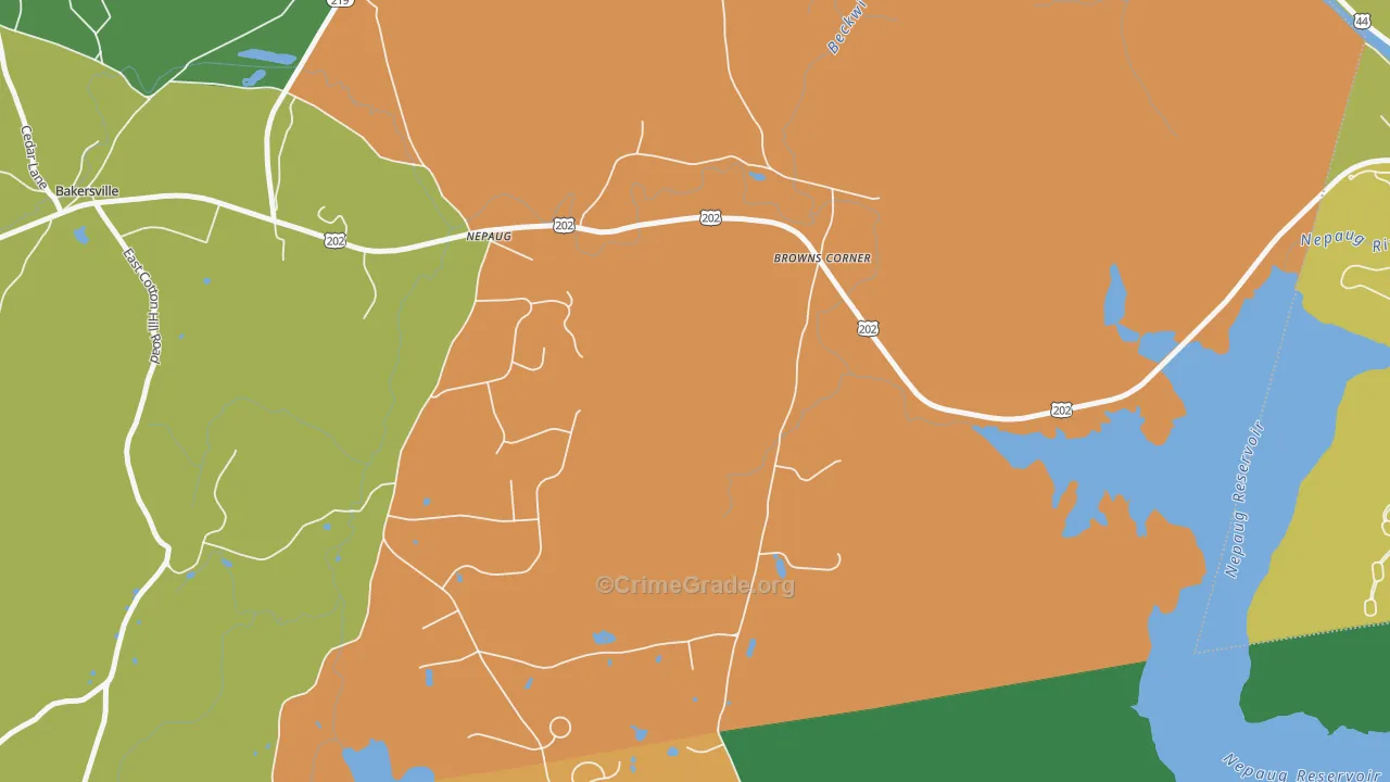 Nepaug, CT Map of Vandalism Rates