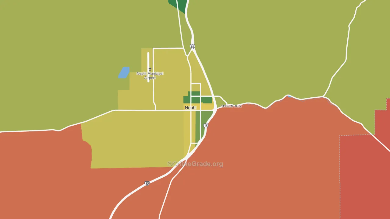 Nephi, UT Map of Vandalism Rates