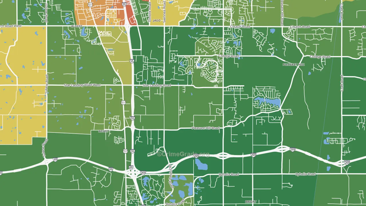 Nesbit, MS Map of Vandalism Rates