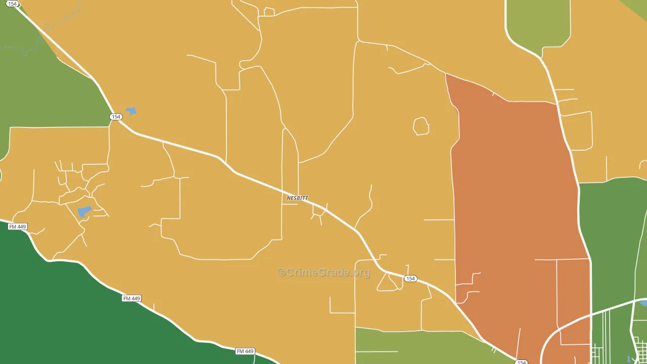 Nesbitt, TX Map of Vandalism Rates