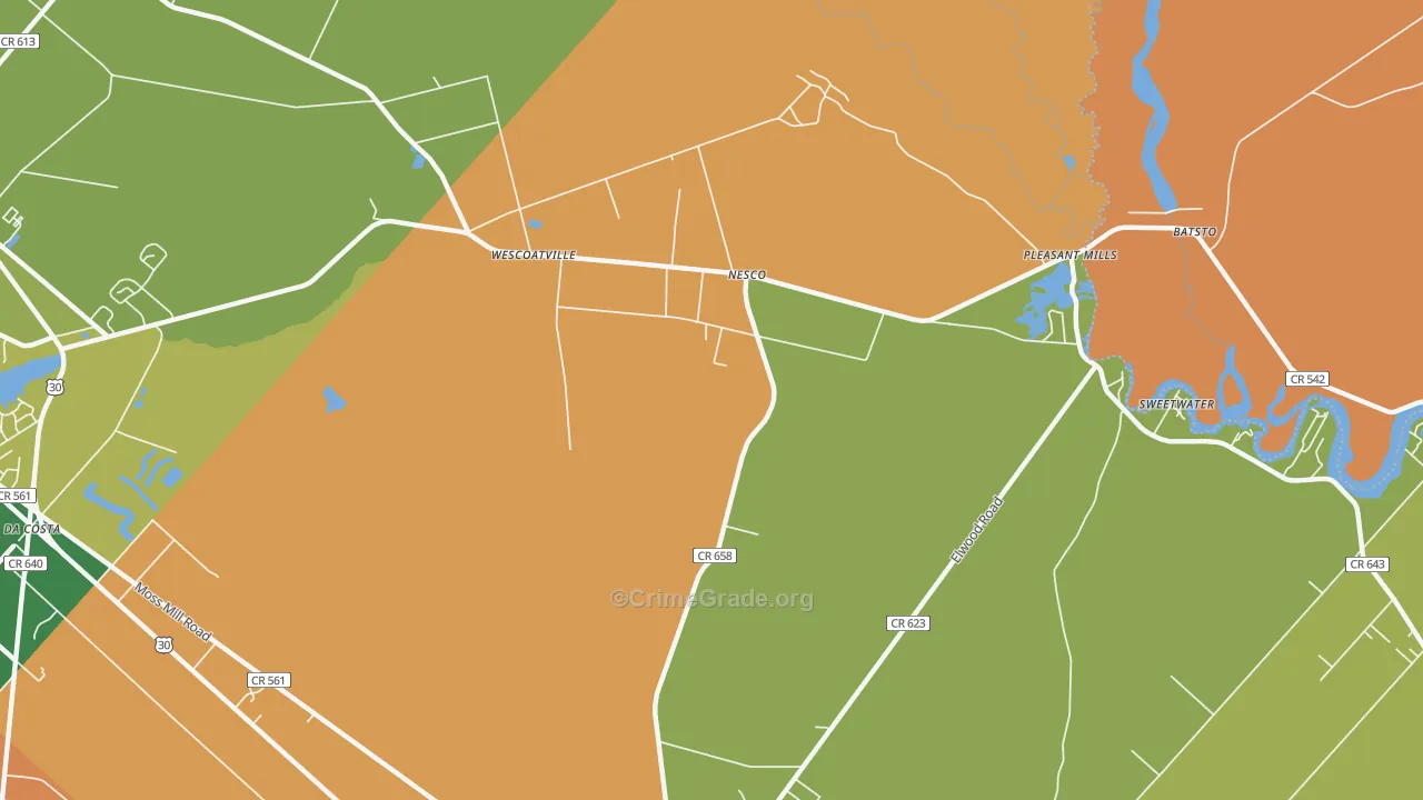 Nesco, NJ Map of Vandalism Rates
