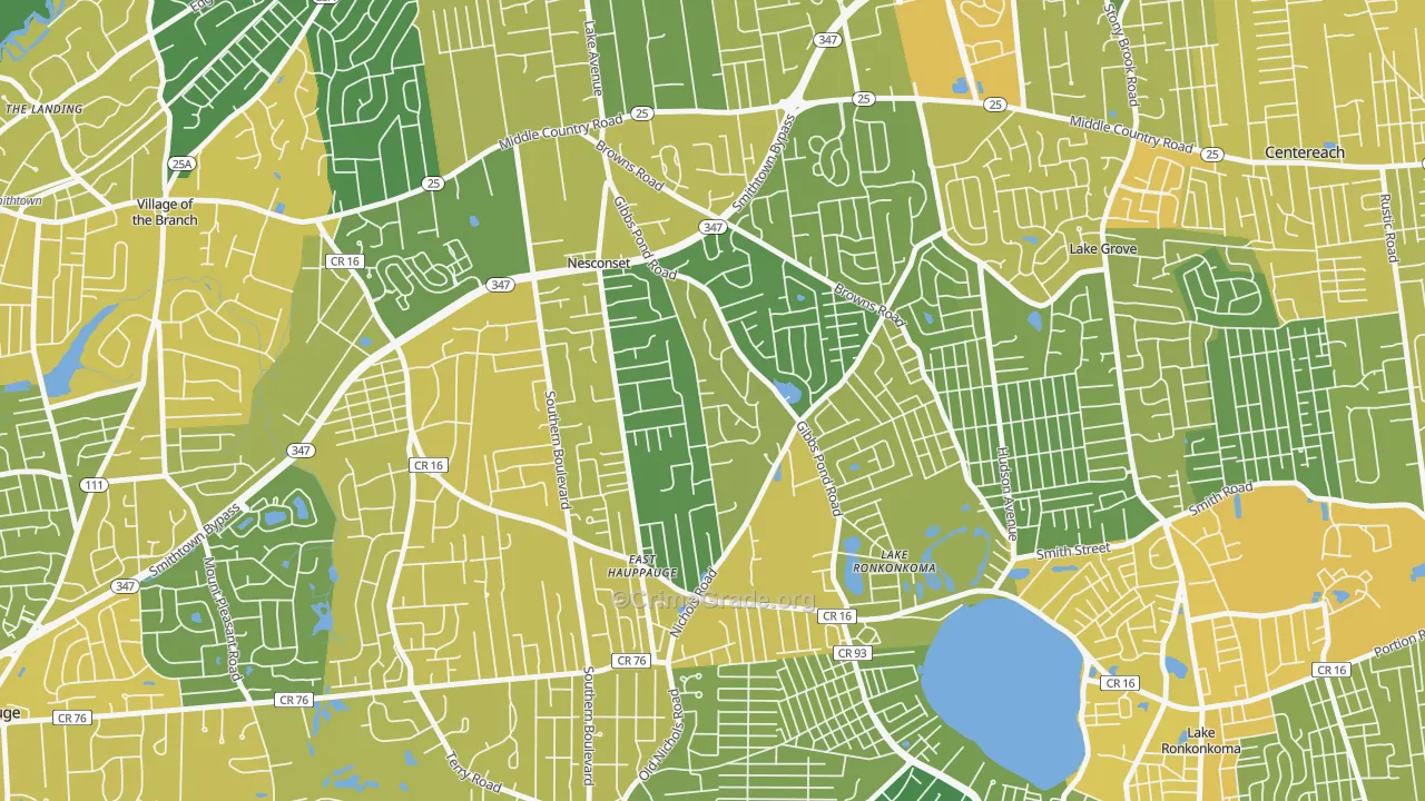 Nesconset, NY Map of Vandalism Rates
