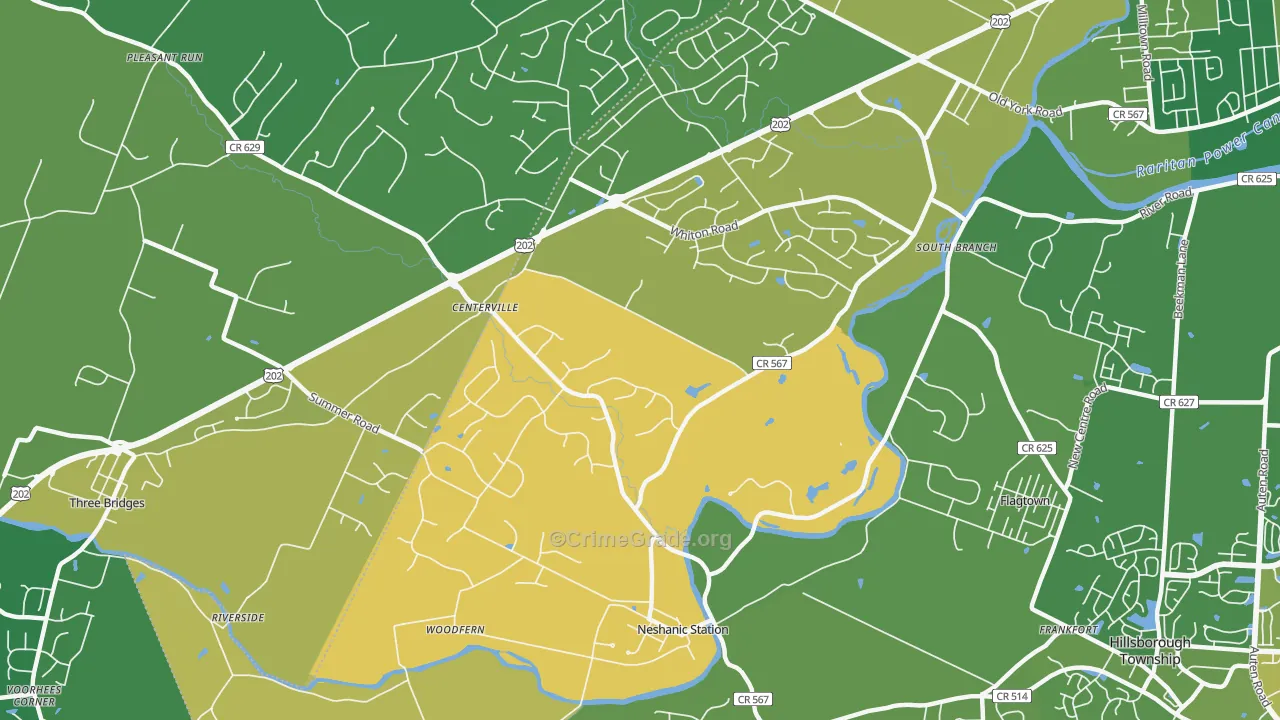 Neshanic Station, NJ Map of Vandalism Rates
