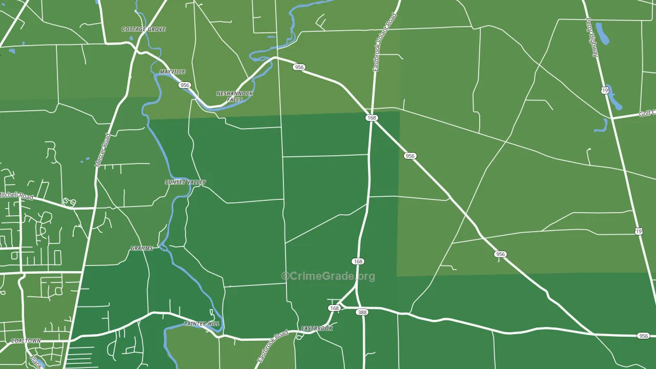 Neshannock Falls, PA Map of Vandalism Rates