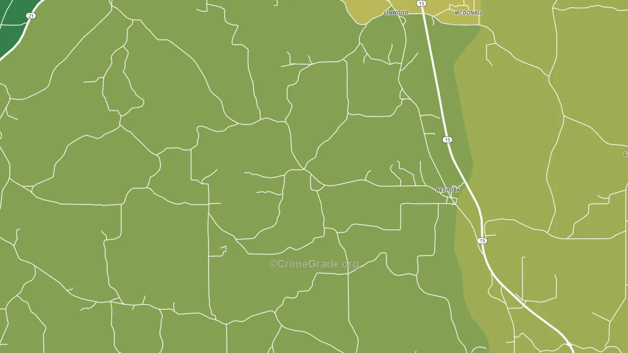 Neshoba, MS Map of Vandalism Rates