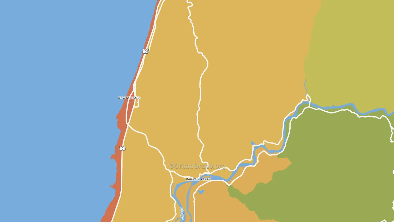 Nesika Beach, OR Map of Vandalism Rates