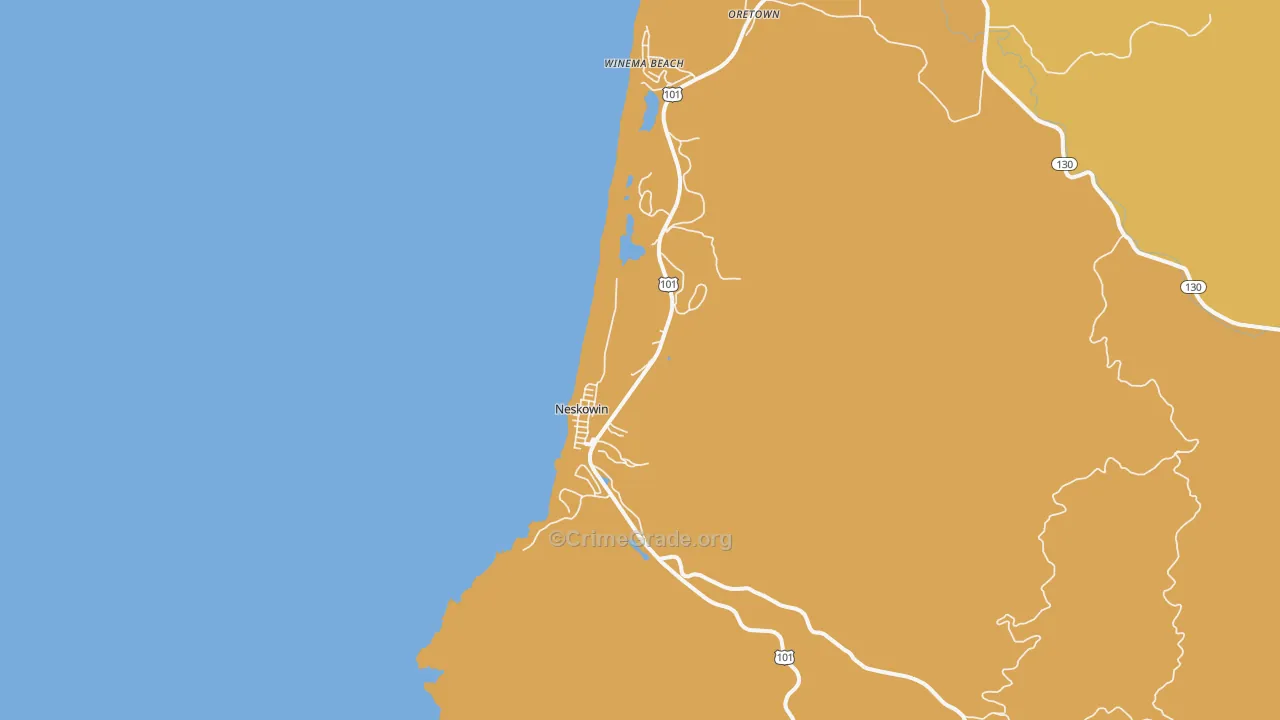 Neskowin, OR Map of Vandalism Rates