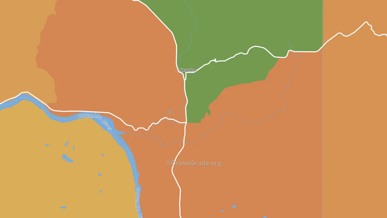 Nespelem, WA Map of Vandalism Rates