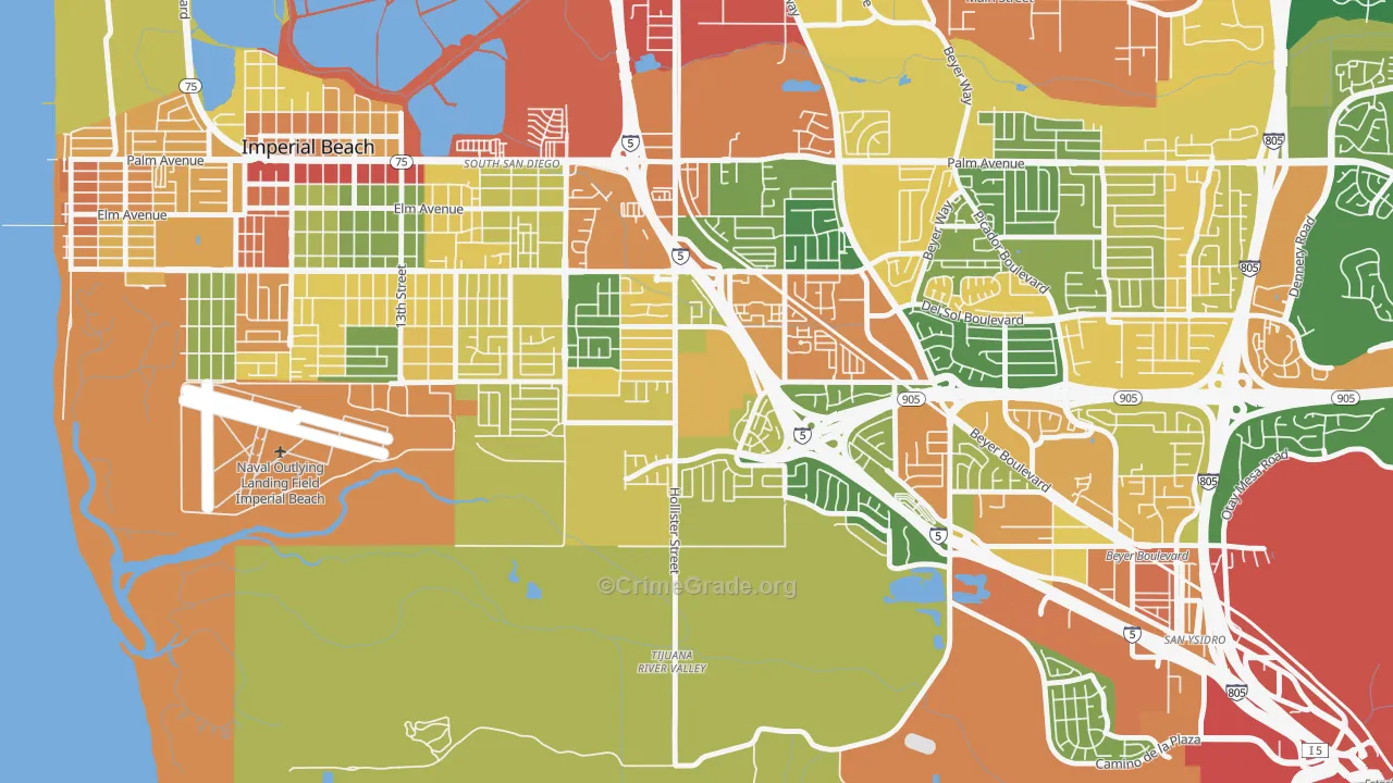 Nestor, San Diego, CA Map of Vandalism Rates
