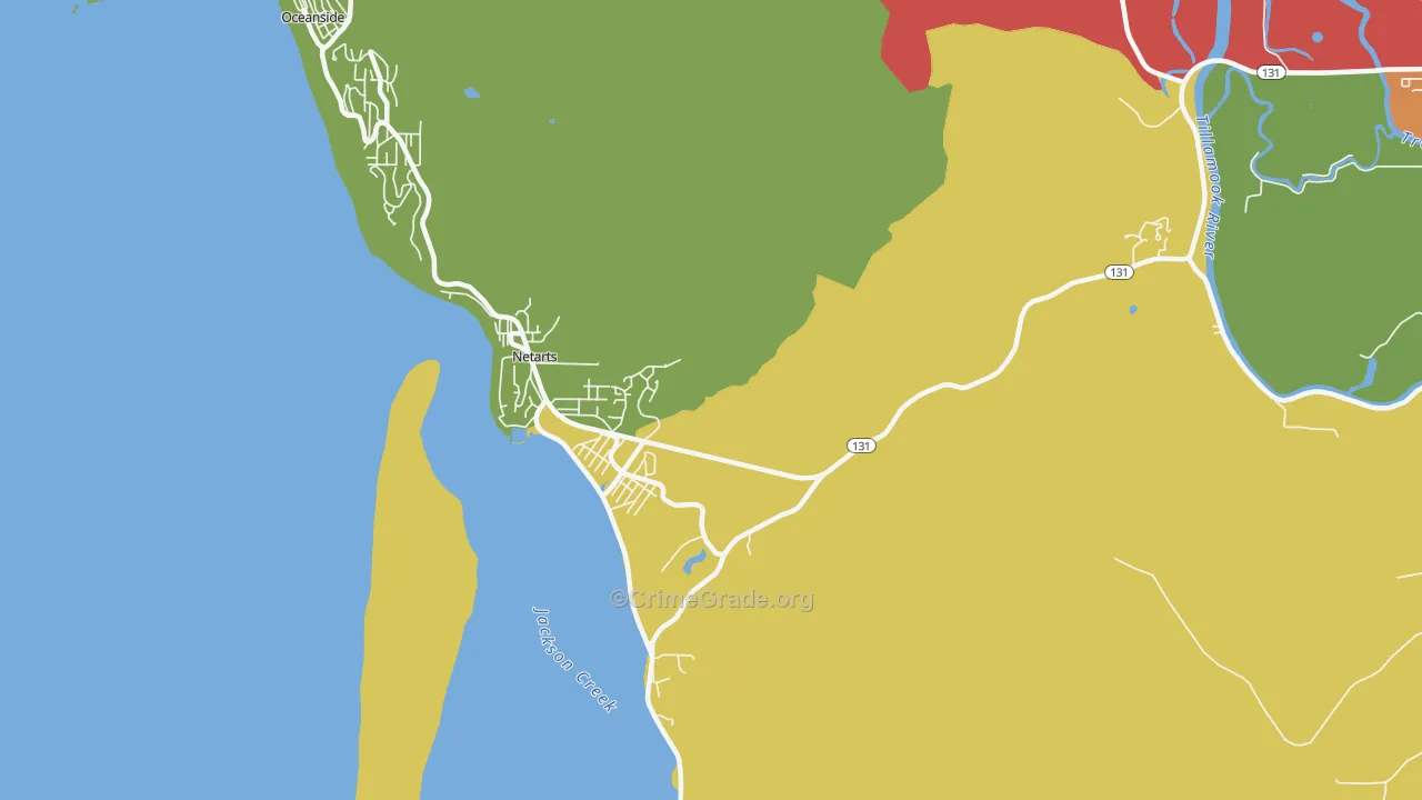 Netarts, OR Map of Vandalism Rates