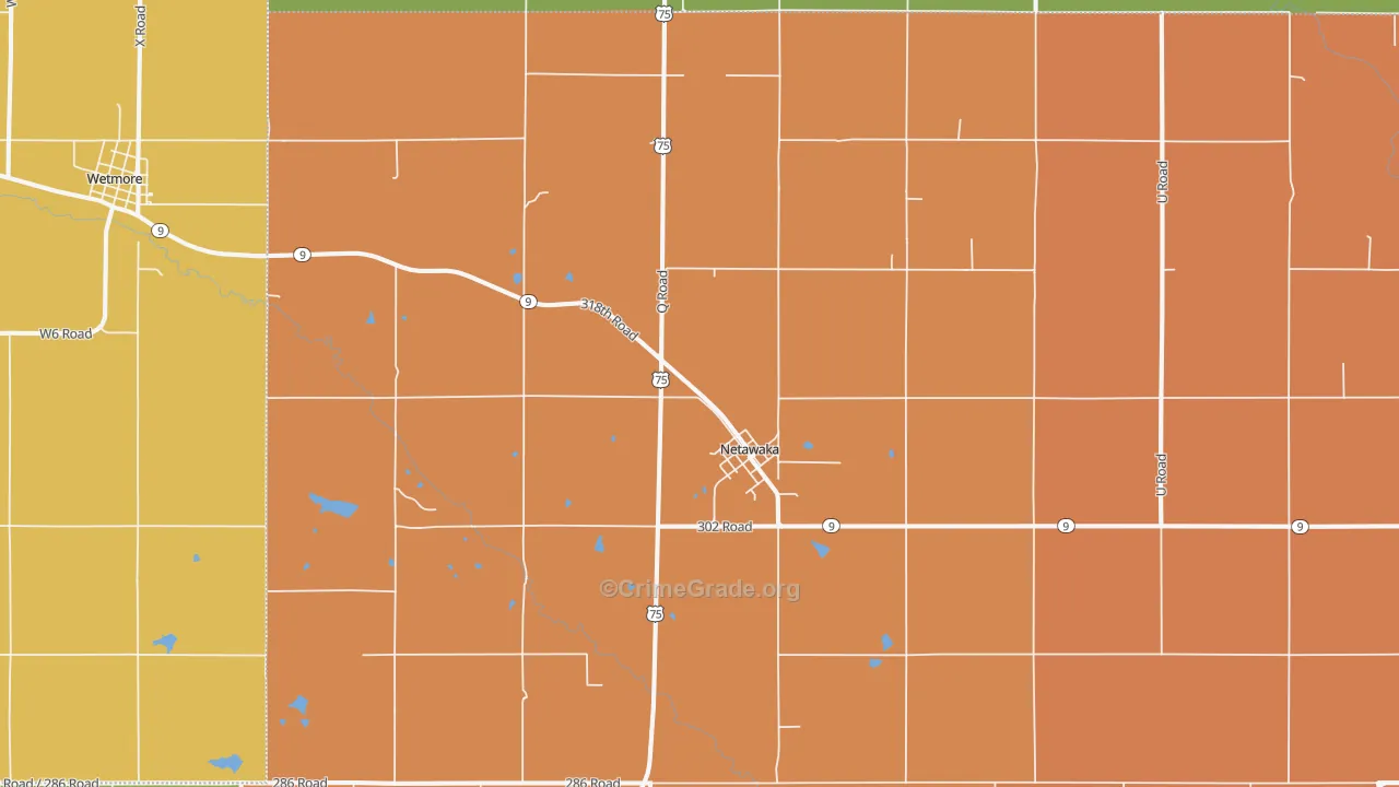 Netawaka, KS Map of Vandalism Rates