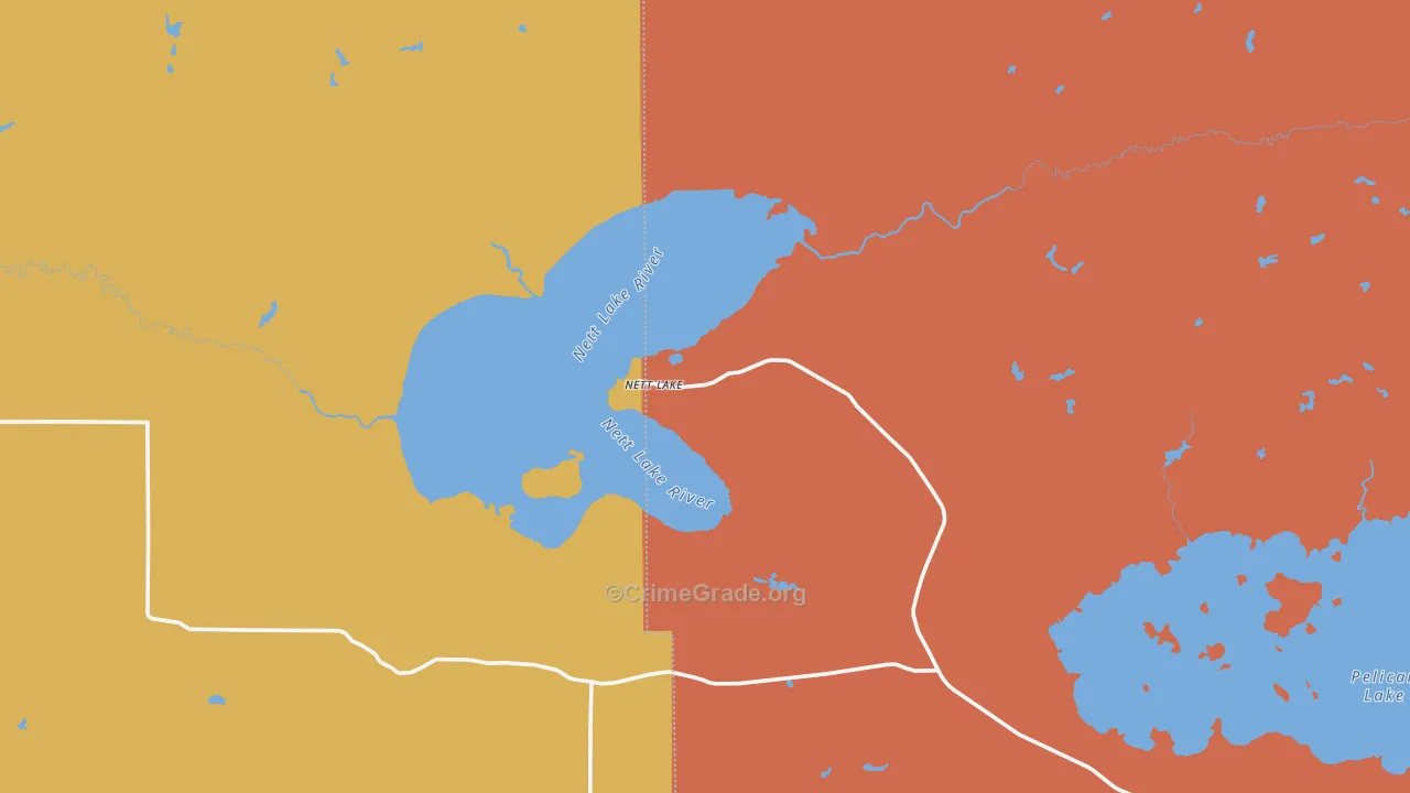 Nett Lake, MN Map of Vandalism Rates