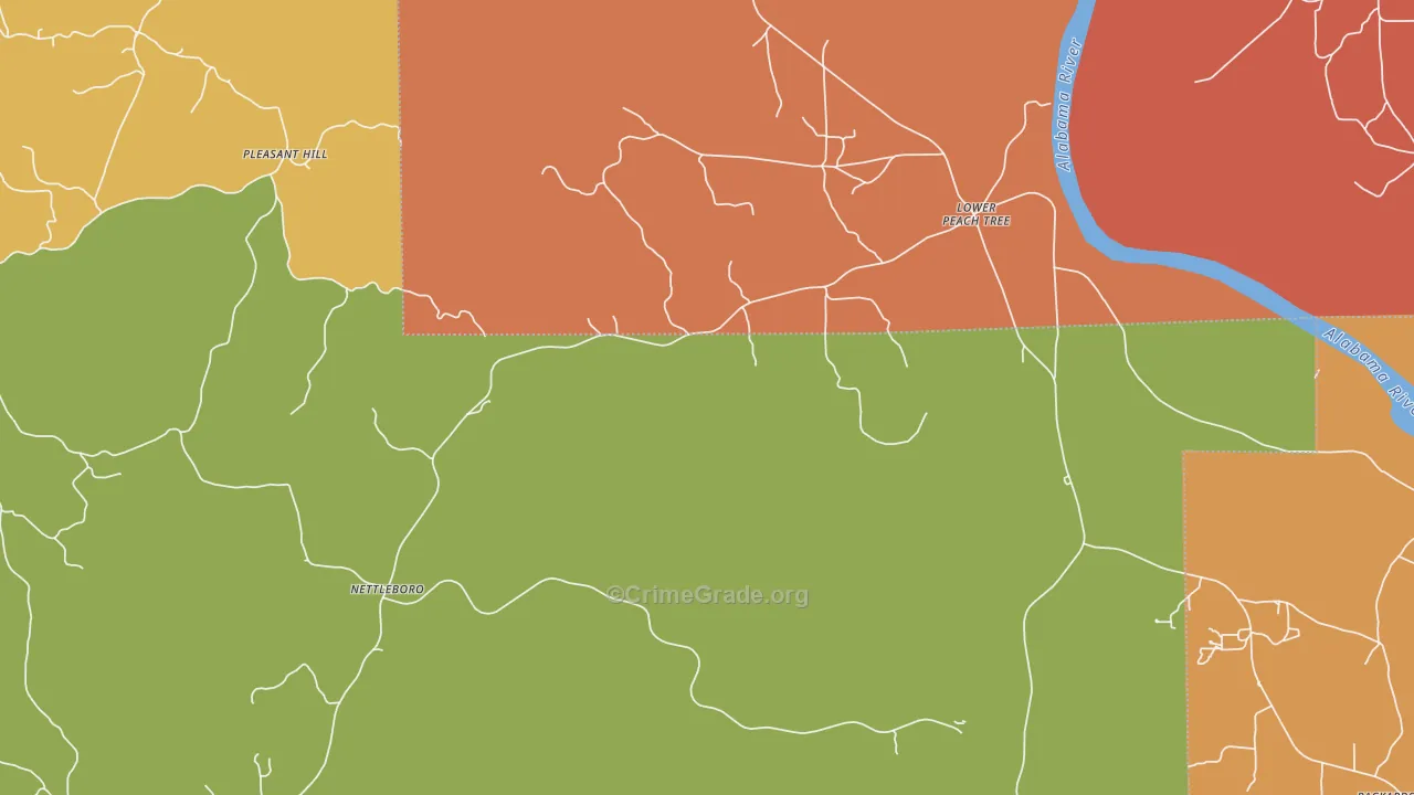 Nettleboro, AL Map of Vandalism Rates
