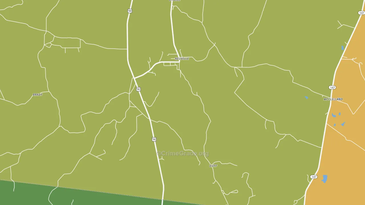 Neuville, TX Map of Vandalism Rates