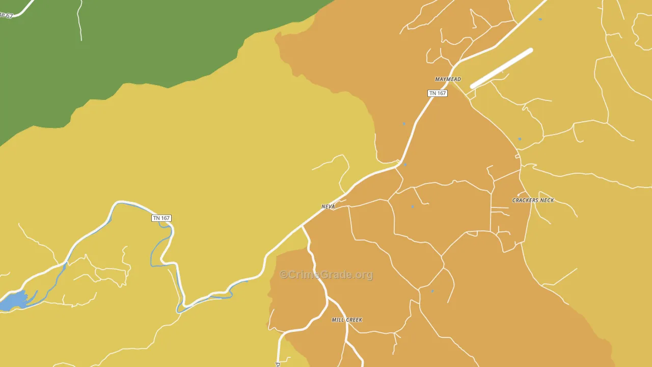 Neva, TN Map of Vandalism Rates