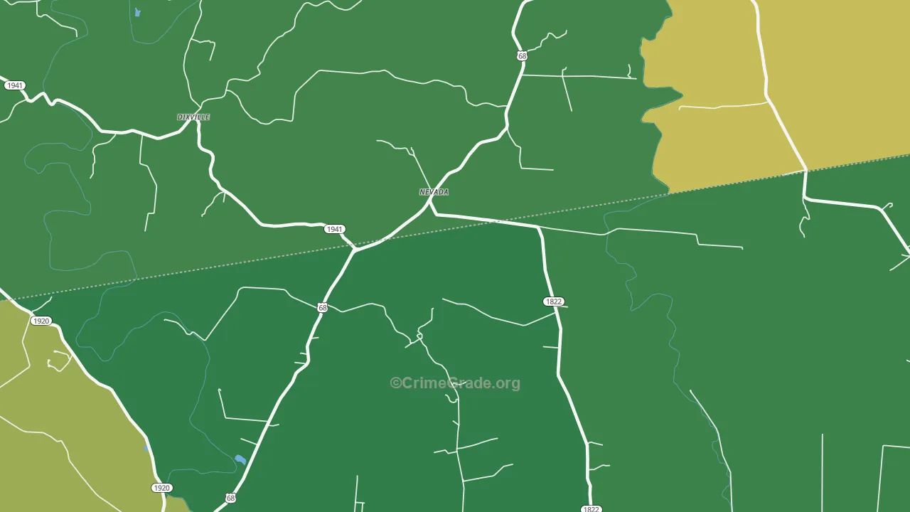 Nevada, KY Map of Vandalism Rates