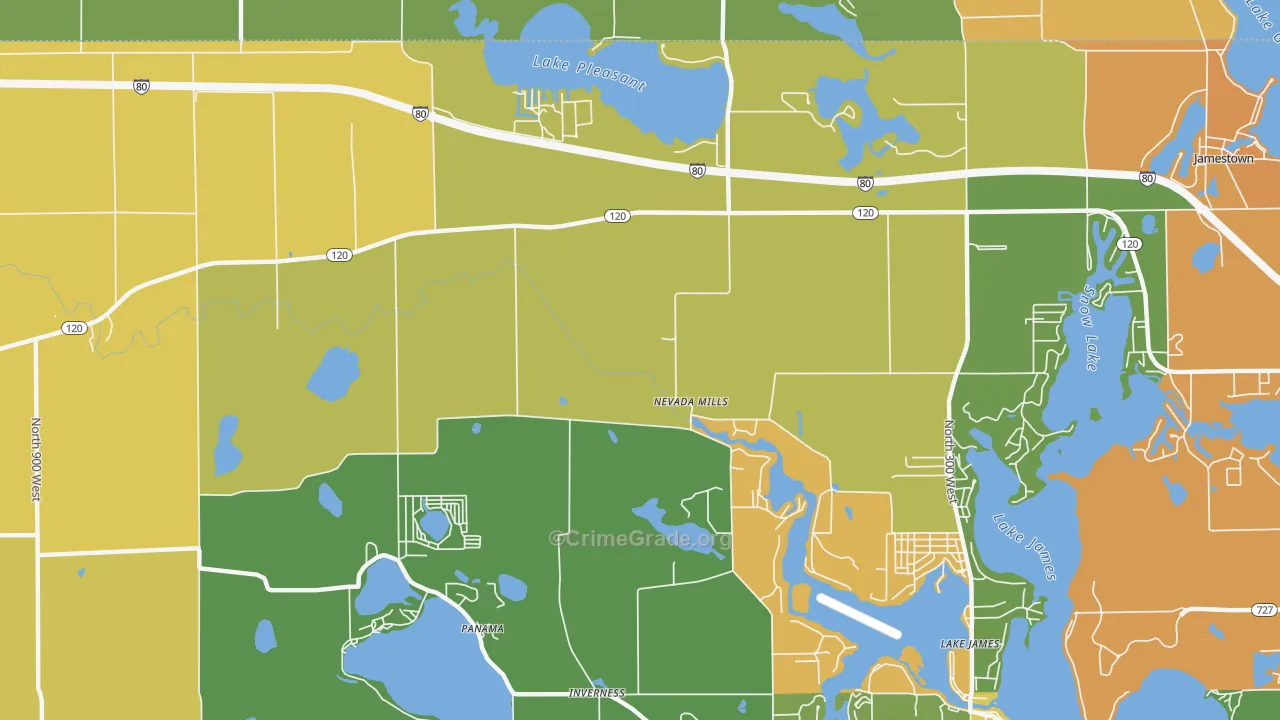 Nevada Mills, IN Map of Vandalism Rates