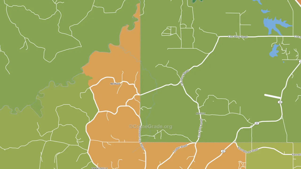 Nevada, MS Map of Vandalism Rates
