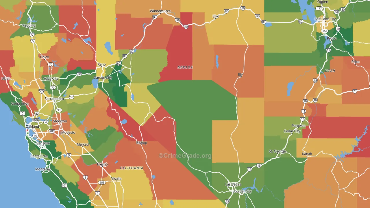 Nevada Map of Vandalism Rates