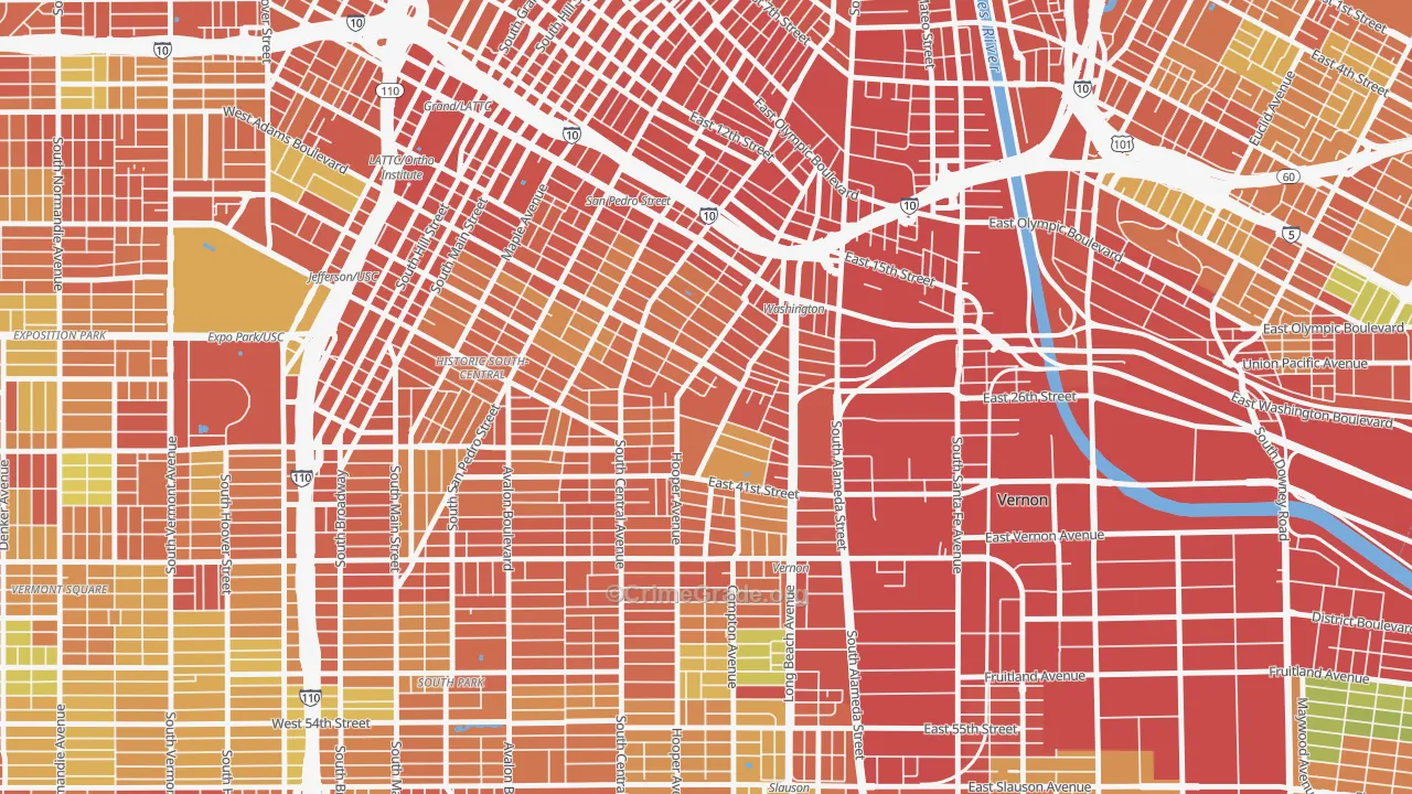 Nevin, Los Angeles, CA Map of Vandalism Rates