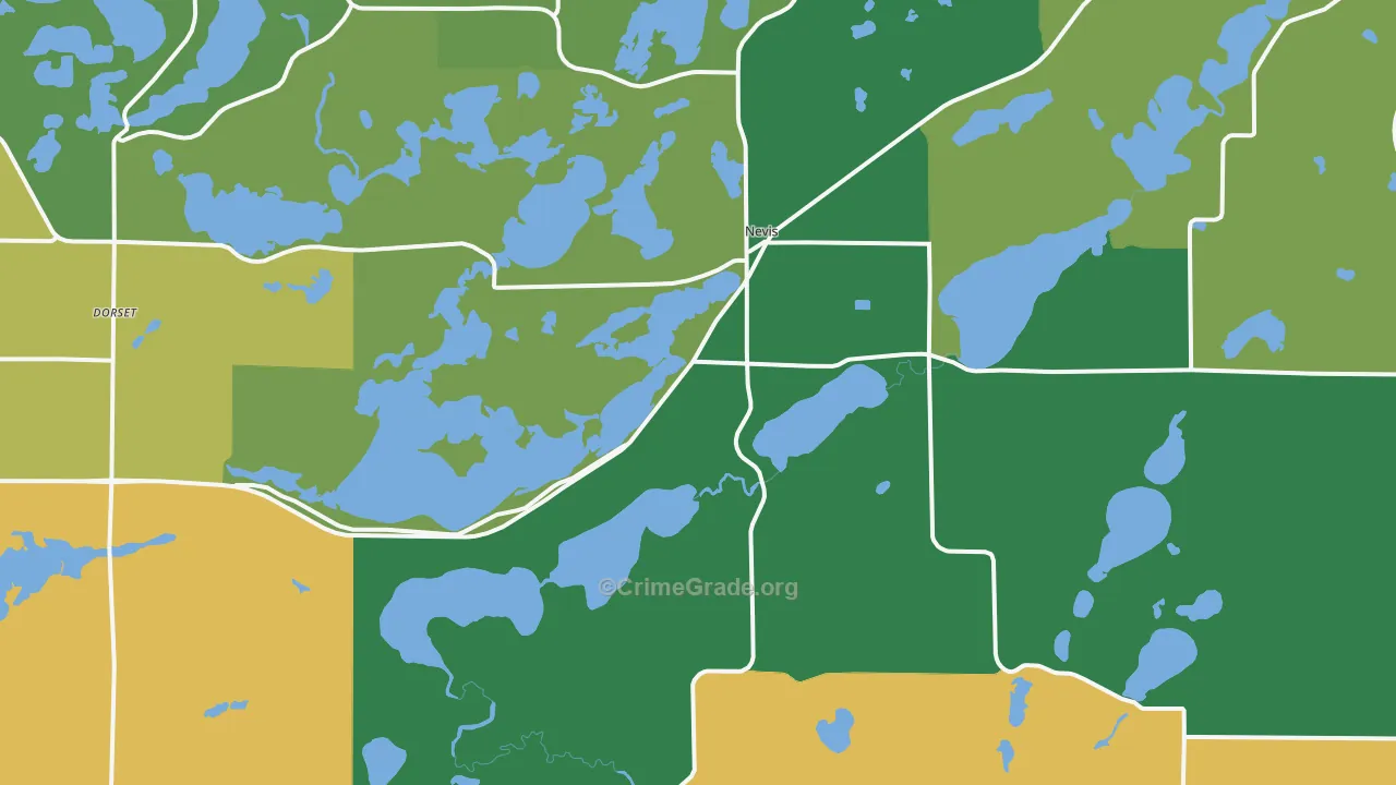 Nevis, MN Map of Vandalism Rates