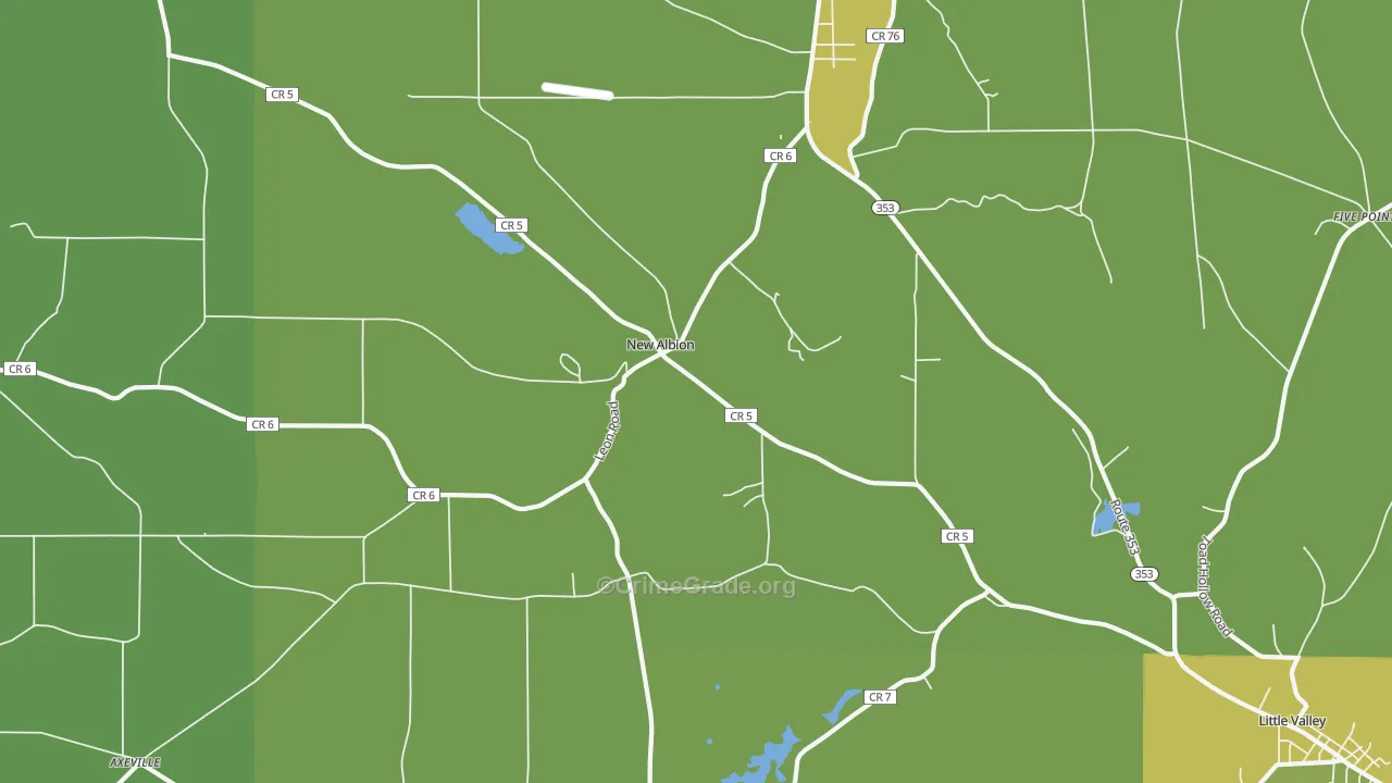 New Albion, NY Map of Vandalism Rates