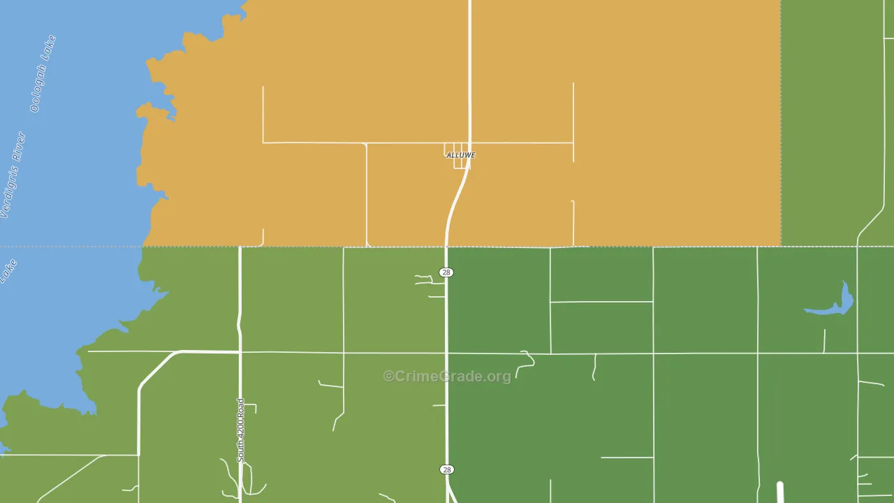 New Alluwe, OK Map of Vandalism Rates