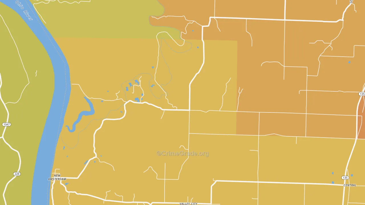 New Amsterdam, IN Map of Vandalism Rates