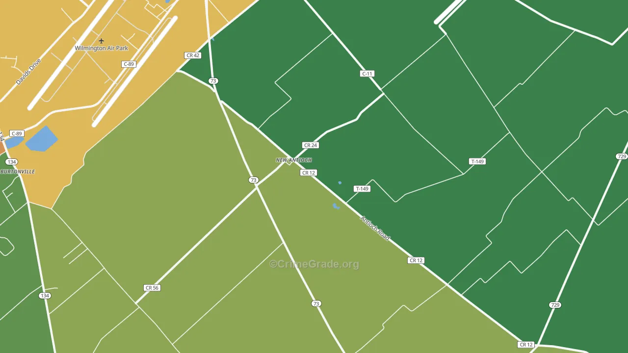 New Antioch, OH Map of Vandalism Rates