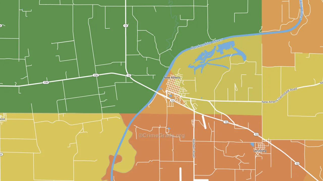 New Athens, IL Map of Vandalism Rates