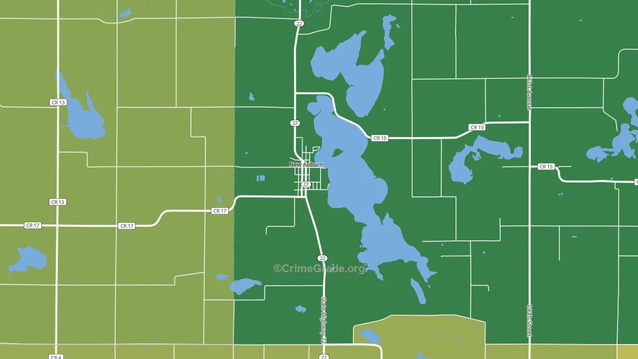 New Auburn, MN Map of Vandalism Rates