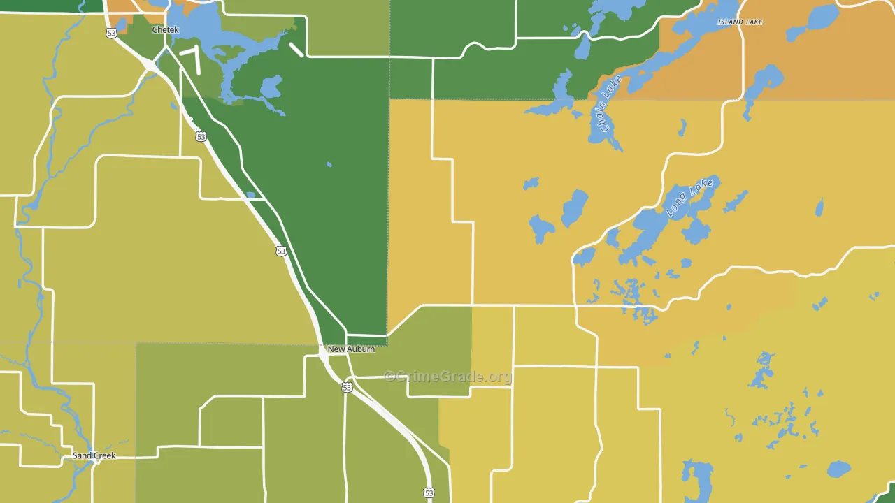 New Auburn, WI Map of Vandalism Rates
