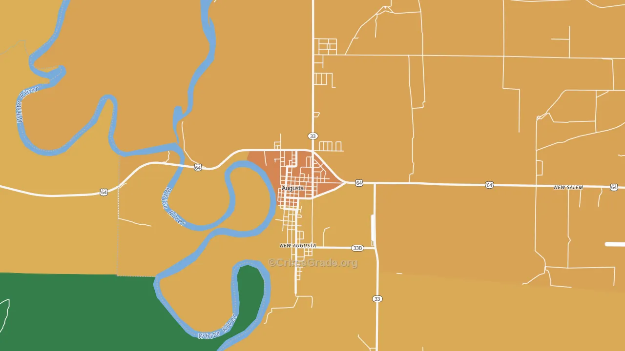 New Augusta, AR Map of Vandalism Rates
