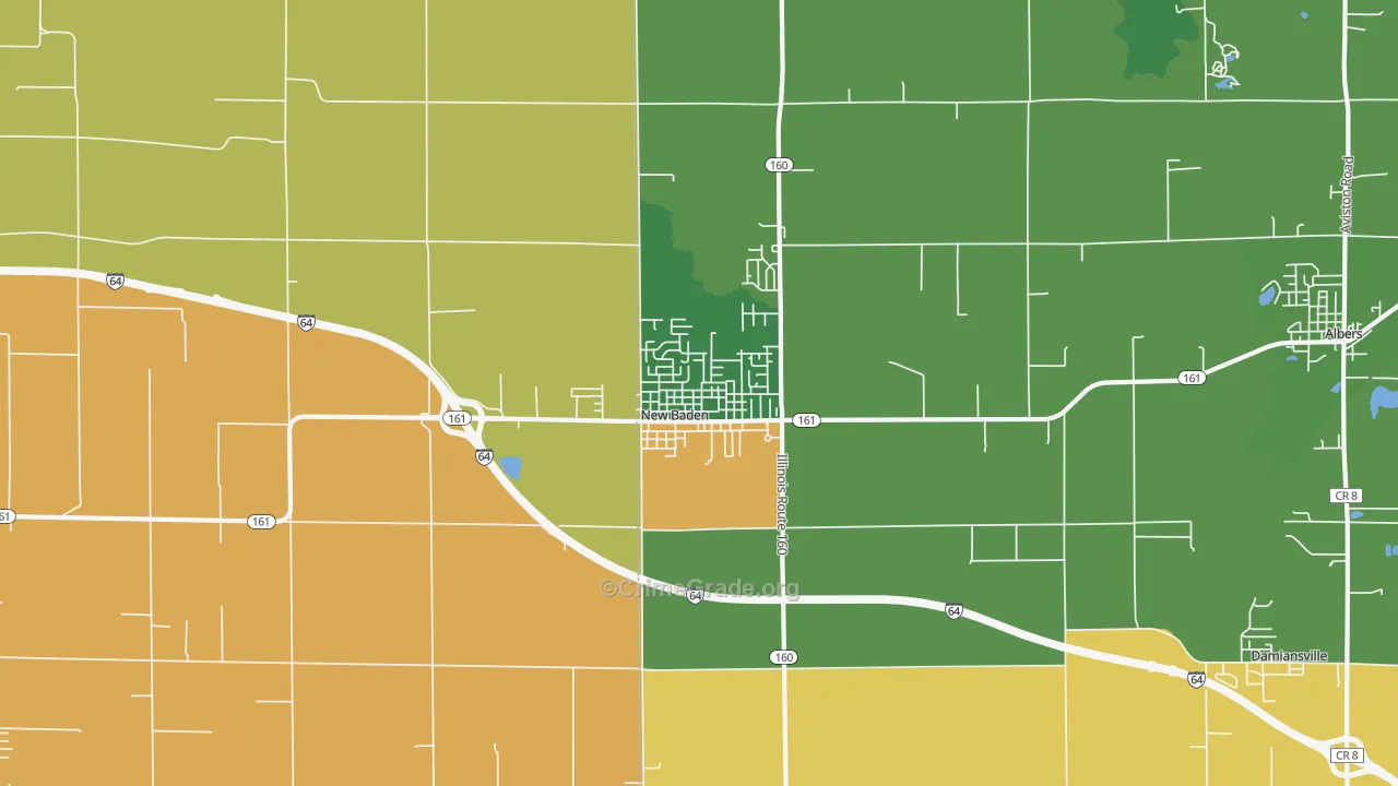 New Baden, IL Map of Vandalism Rates