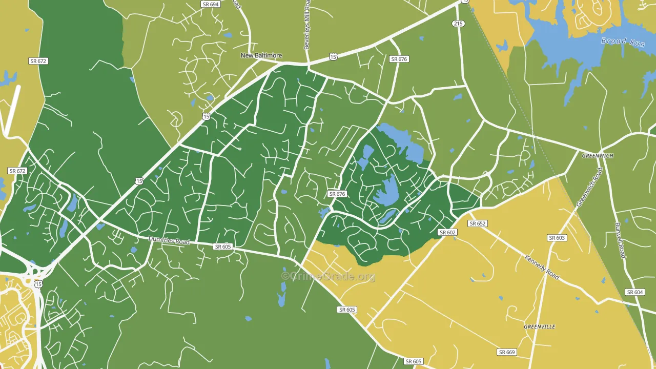 New Baltimore, VA Map of Vandalism Rates