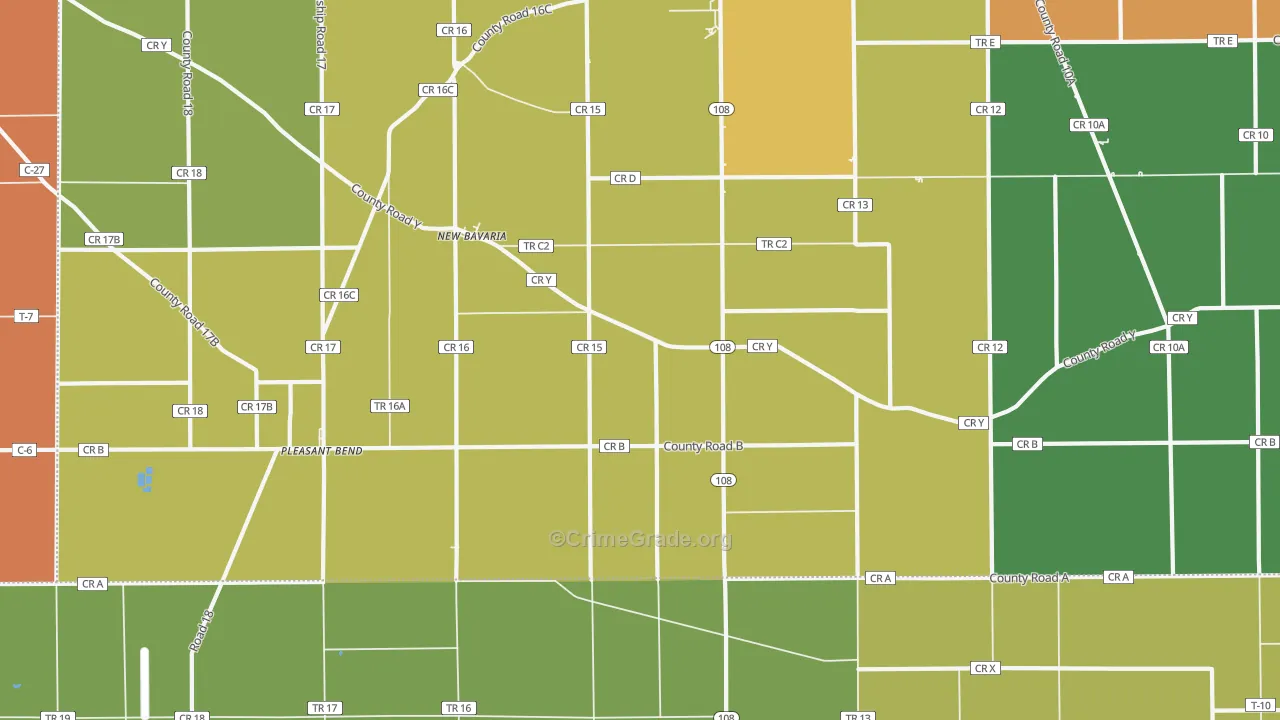 New Bavaria, OH Map of Vandalism Rates
