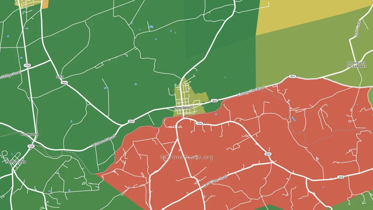 New Berlin, PA Map of Vandalism Rates