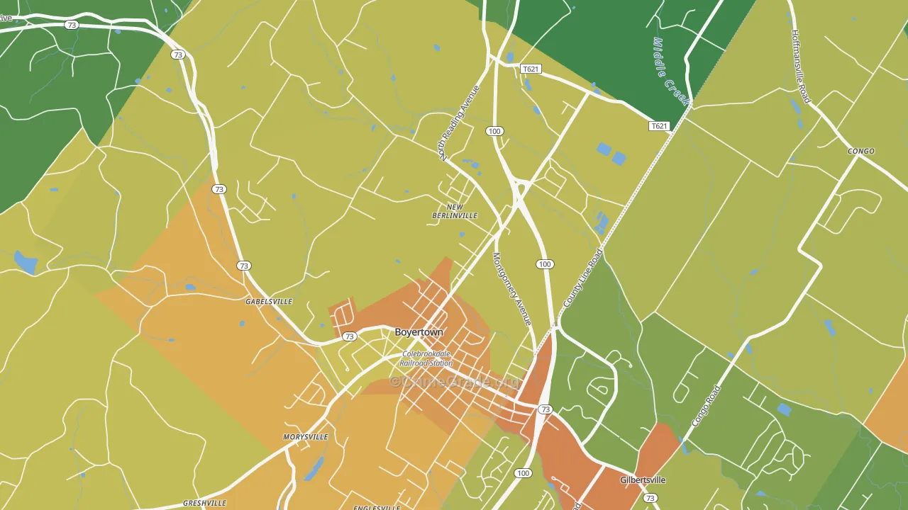 New Berlinville, PA Map of Vandalism Rates