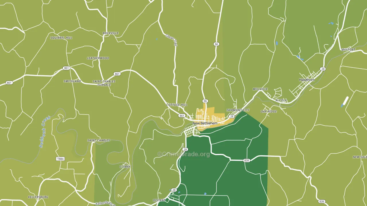 New Bethlehem, PA Map of Vandalism Rates