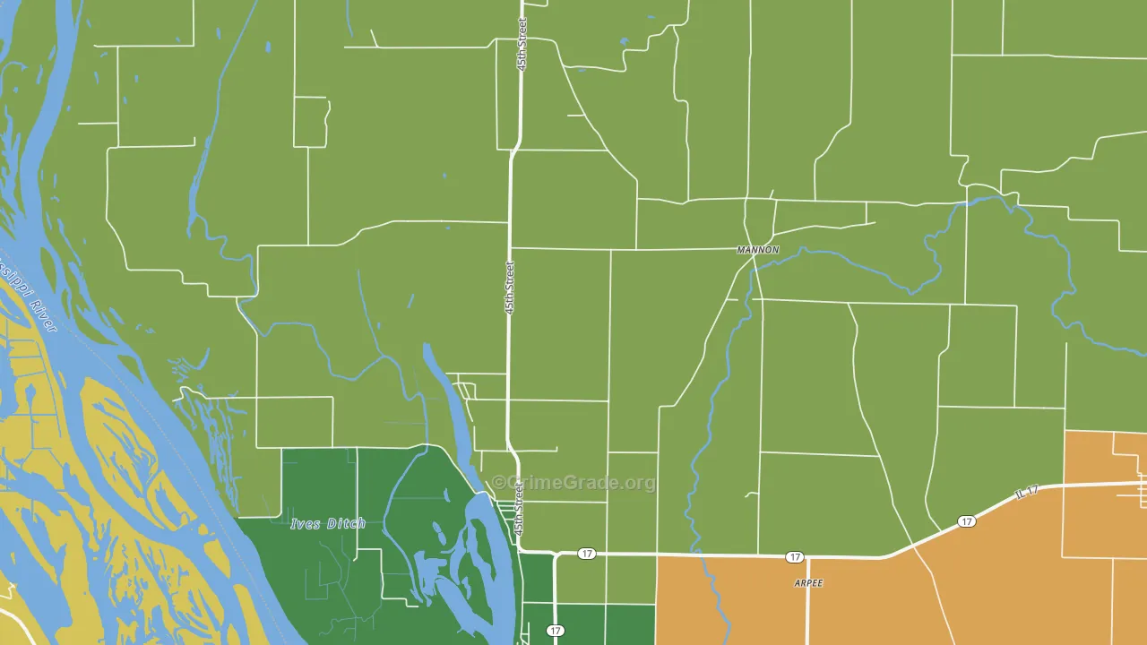 New Boston, IL Map of Vandalism Rates
