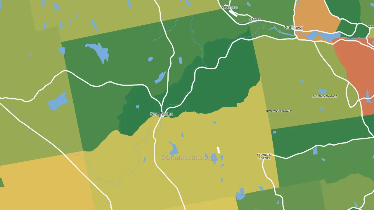 New Boston, NH Map of Vandalism Rates