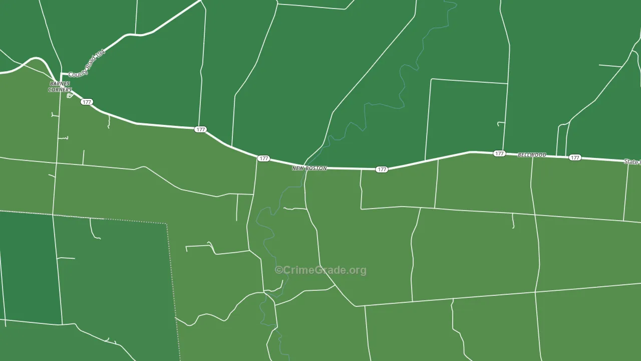 New Boston, NY Map of Vandalism Rates