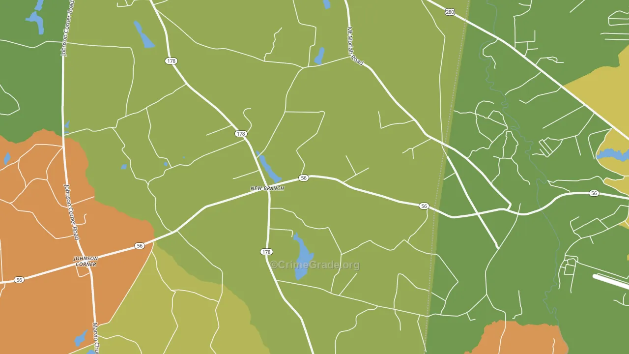 New Branch, GA Map of Vandalism Rates