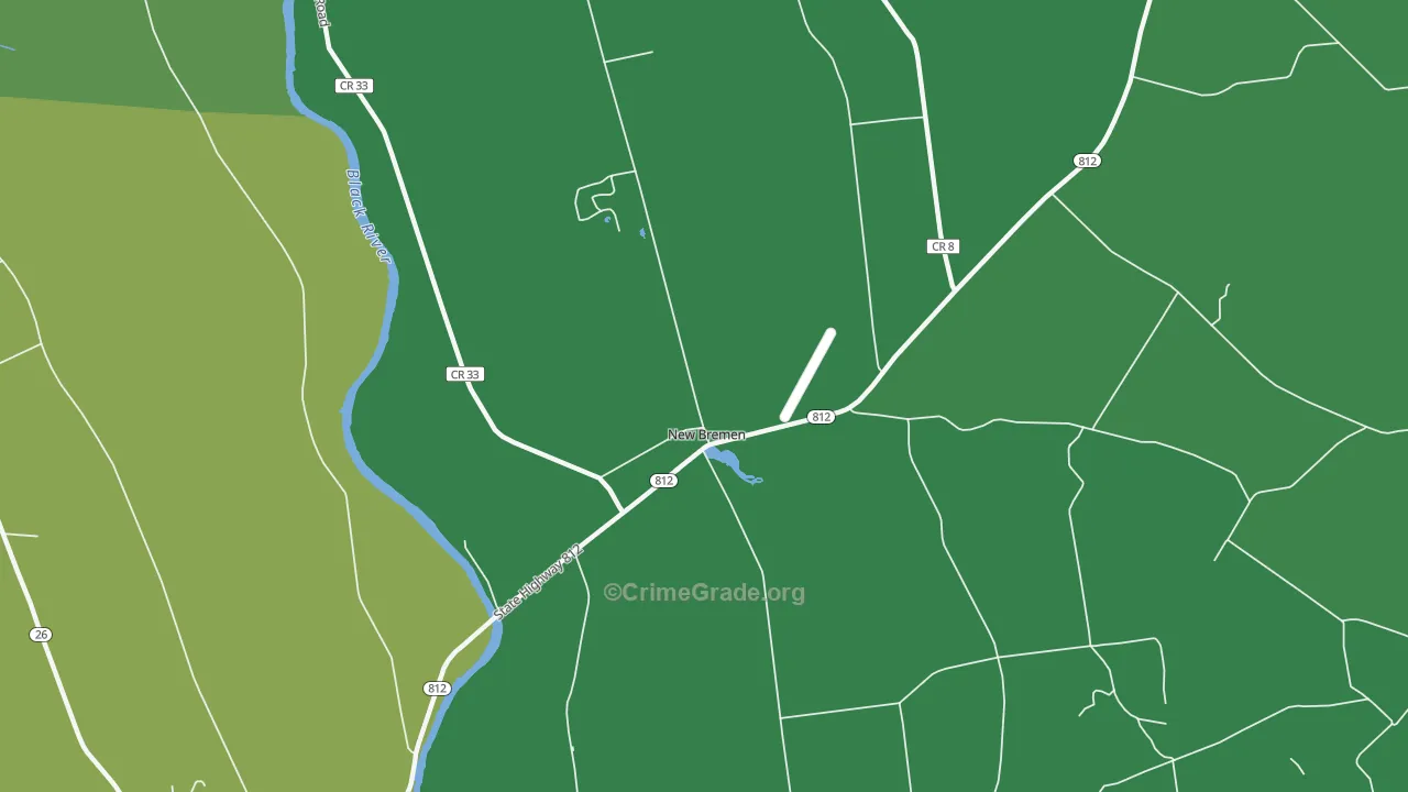 New Bremen, NY Map of Vandalism Rates