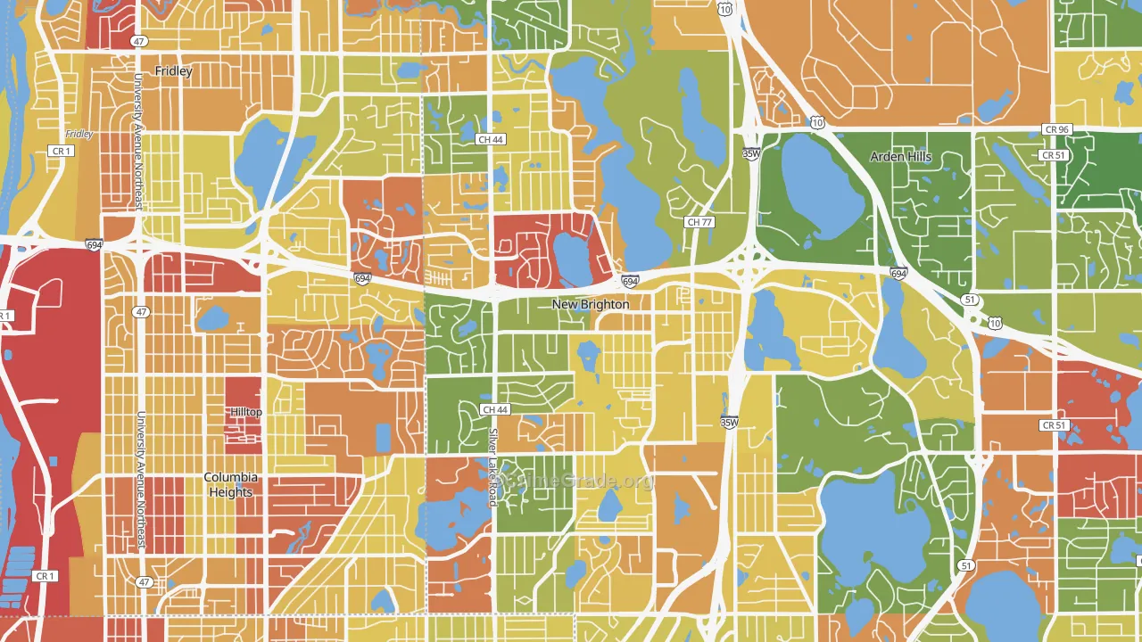 New Brighton, MN Map of Vandalism Rates