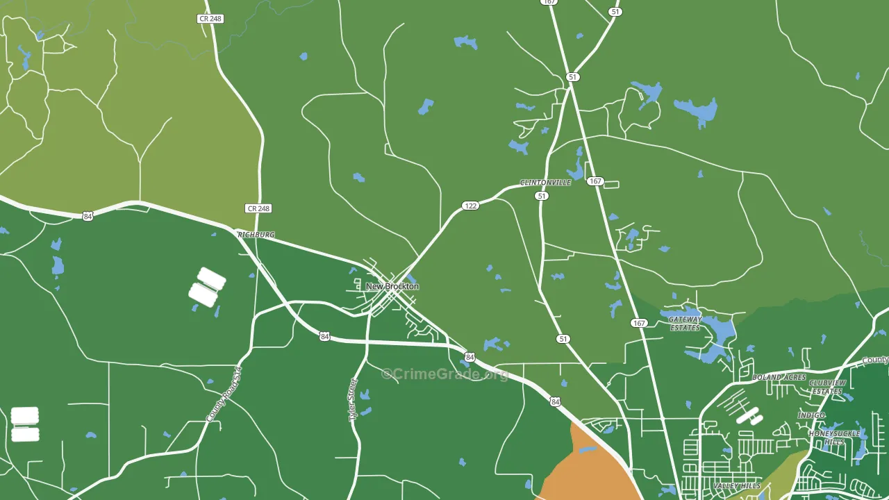 New Brockton, AL Map of Vandalism Rates