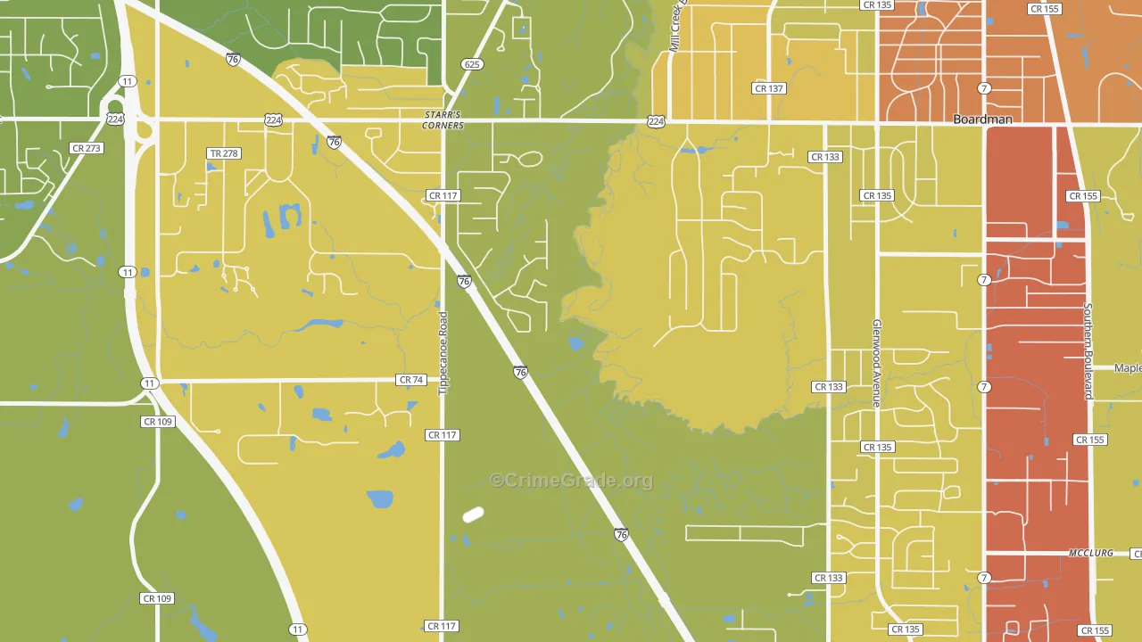 New Buffalo, OH Map of Vandalism Rates