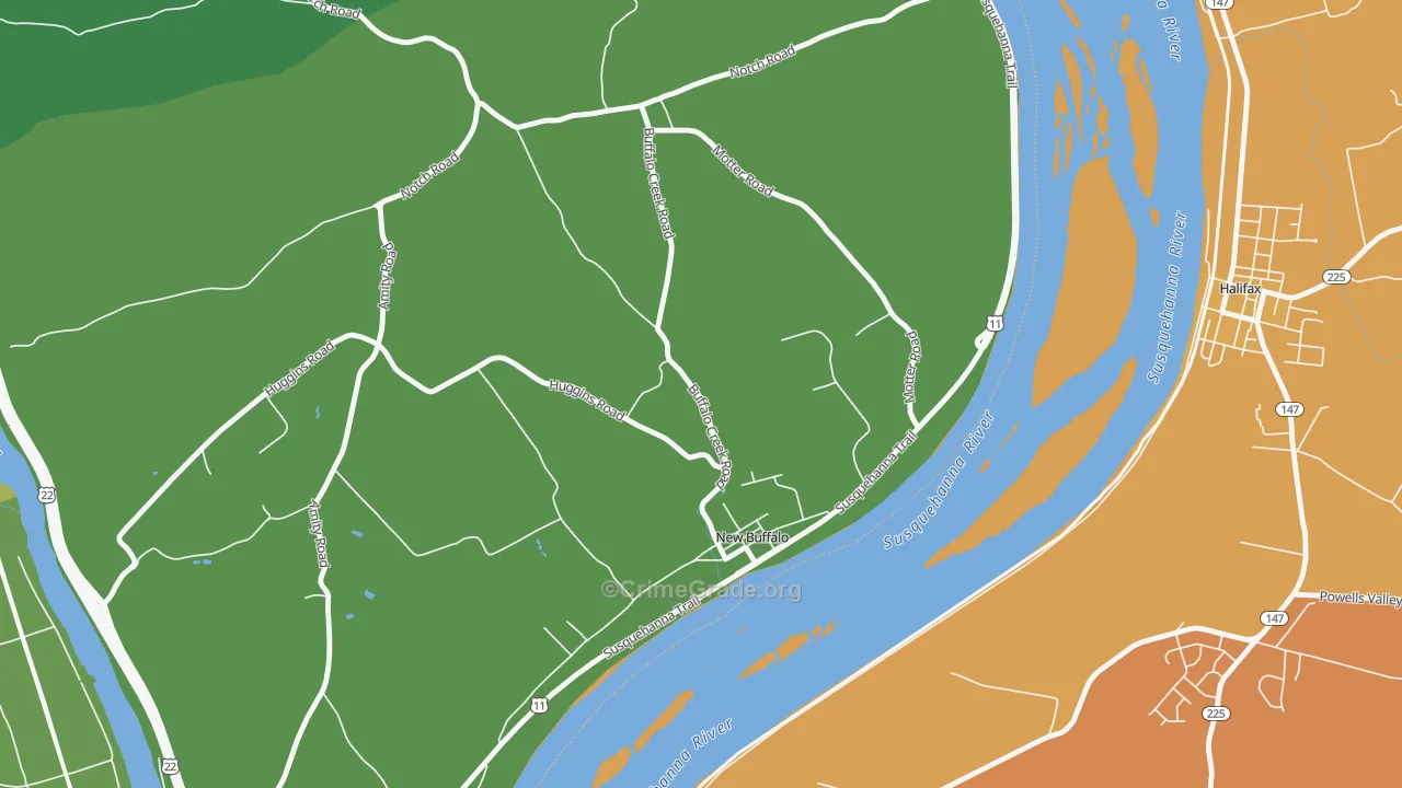 New Buffalo, PA Map of Vandalism Rates