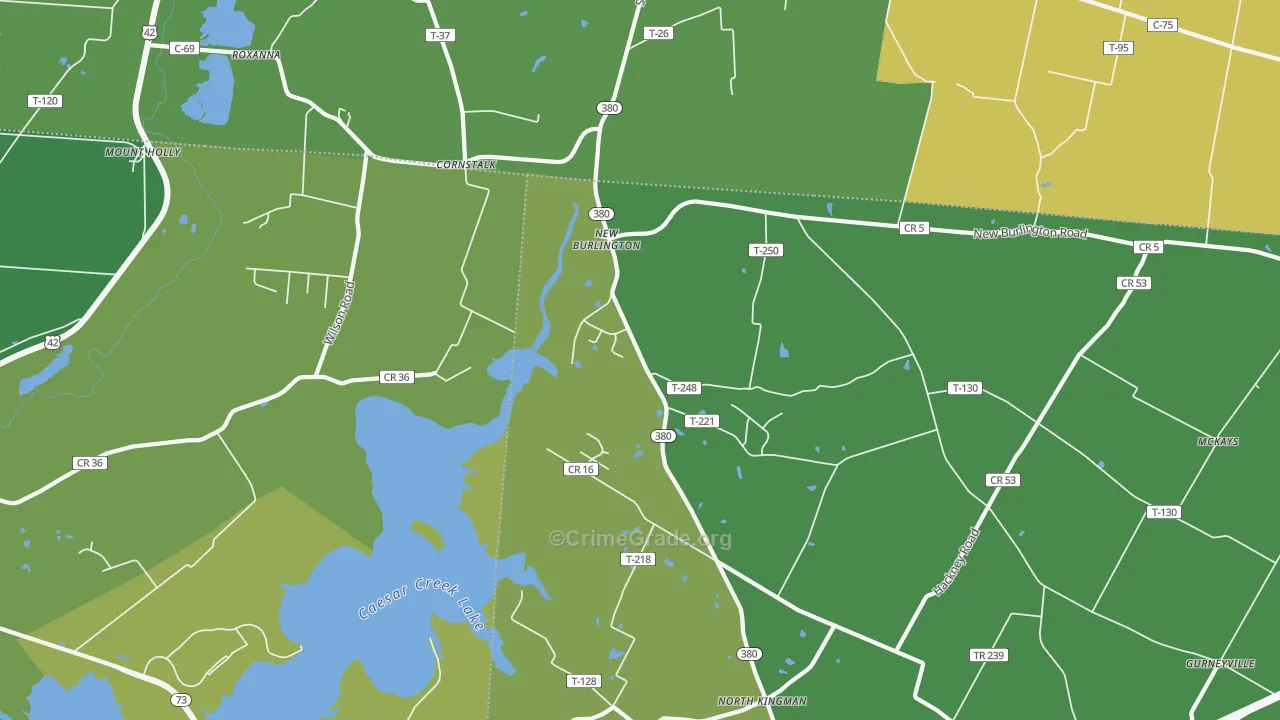 New Burlington, OH Map of Vandalism Rates