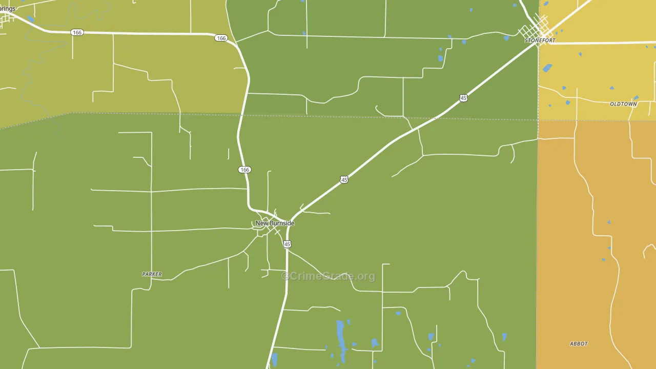 New Burnside, IL Map of Vandalism Rates